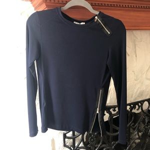 Anatomie Megan zip crewneck to in navy